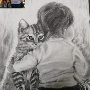 Pure Love: A Young Boy Cuddling His Beloved Cat